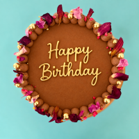 Chocolate Celebration Cake_Edible Flowers